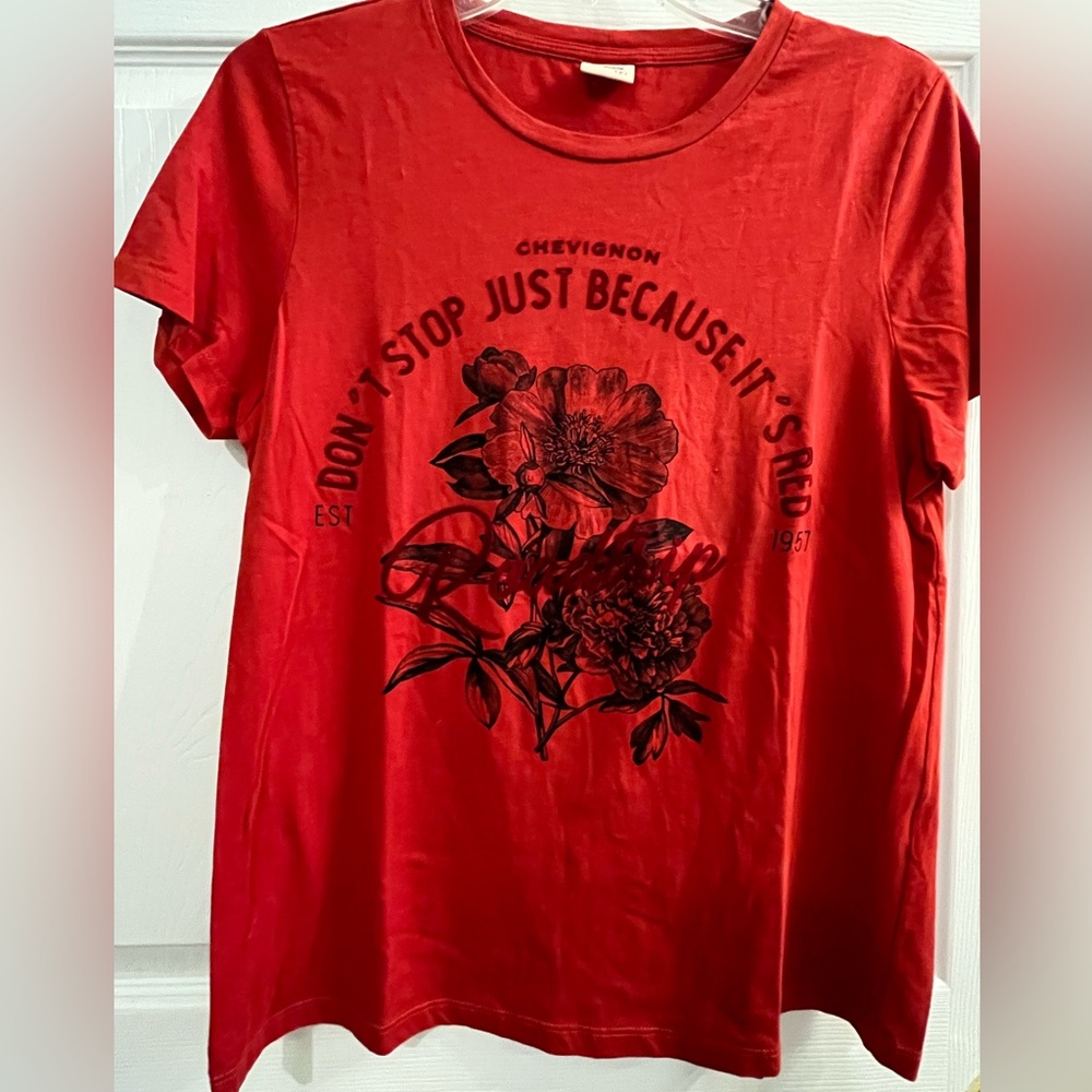 Chevignon Red Graphic Medium Short Sleeve T-Shirt Made in France